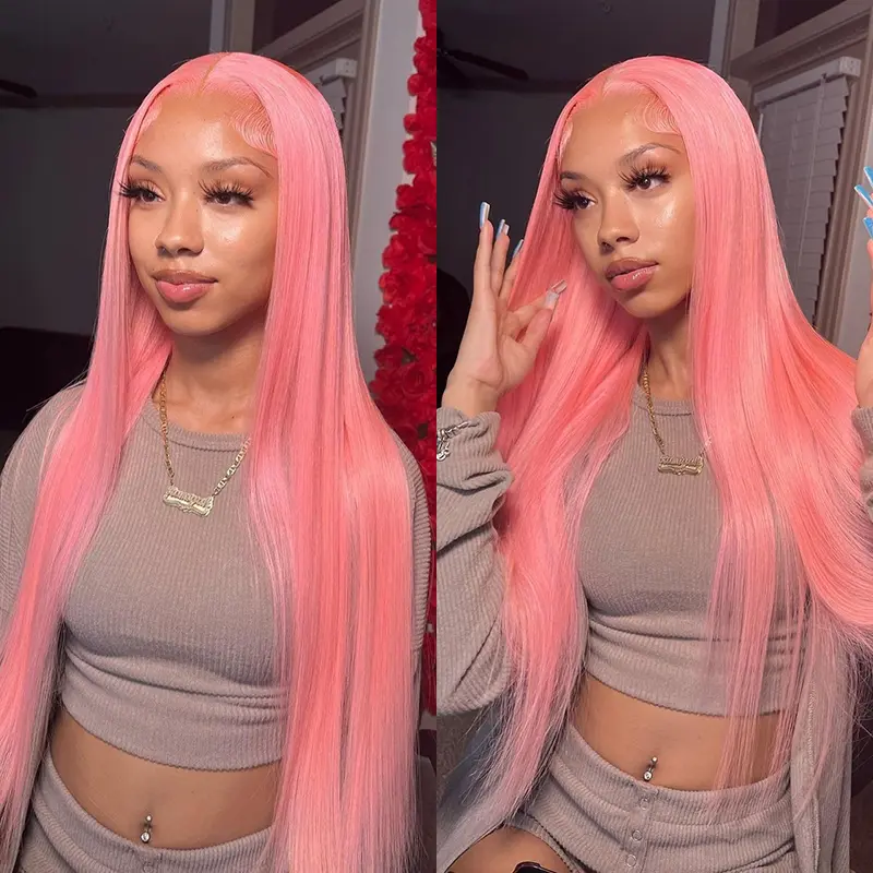 Light Pink Straight Wear Go Wig 6x4 Lace Closure 180% Density Color Glueless Wig | BGMgirl Hair