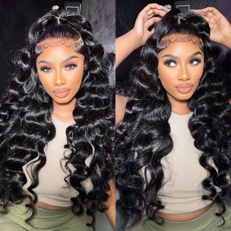 transparent lace wig loose wave wig