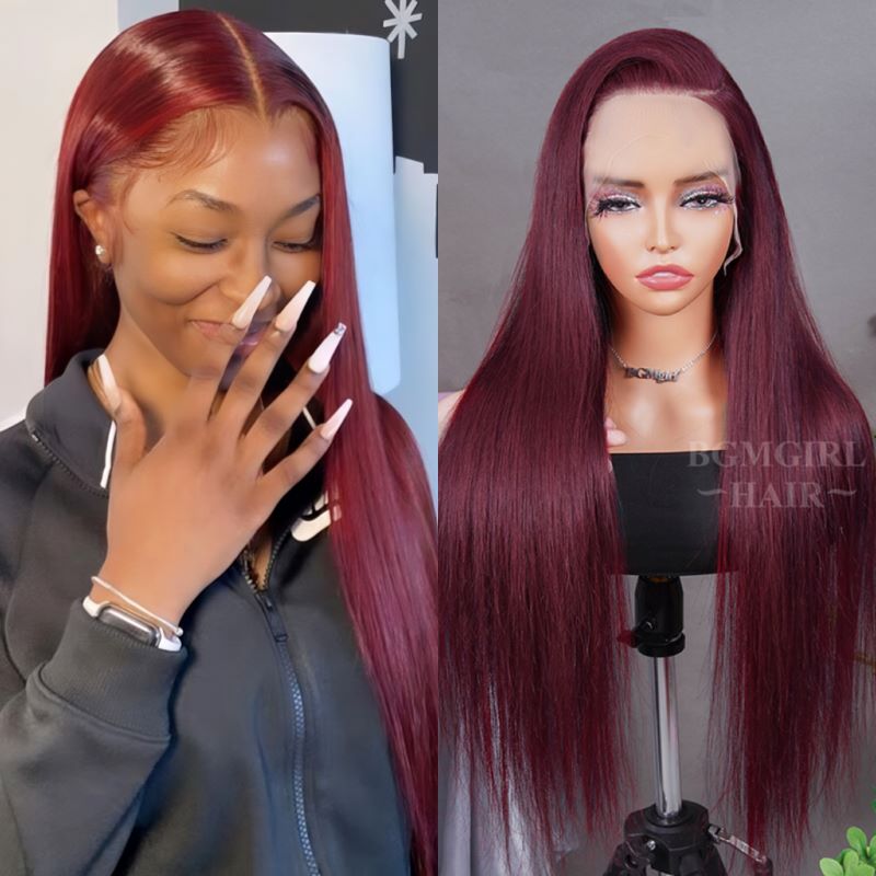 99J Burgundy Straight Lace Front Wig | BGMgirl