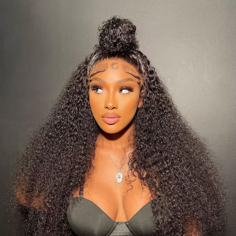 kinky curly wig bleached knots wig kinky curly wig