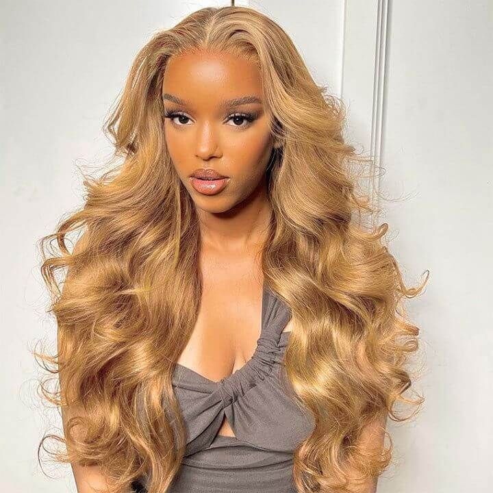 Honey Blonde Body Wave 27 Wear Go Glueless Lace Closure 180