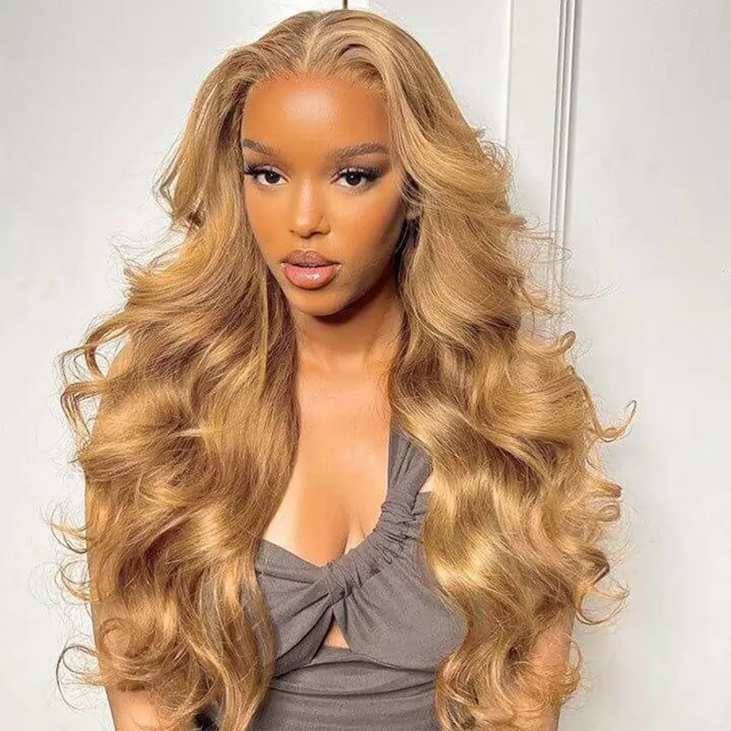 human hair honey blonde wig