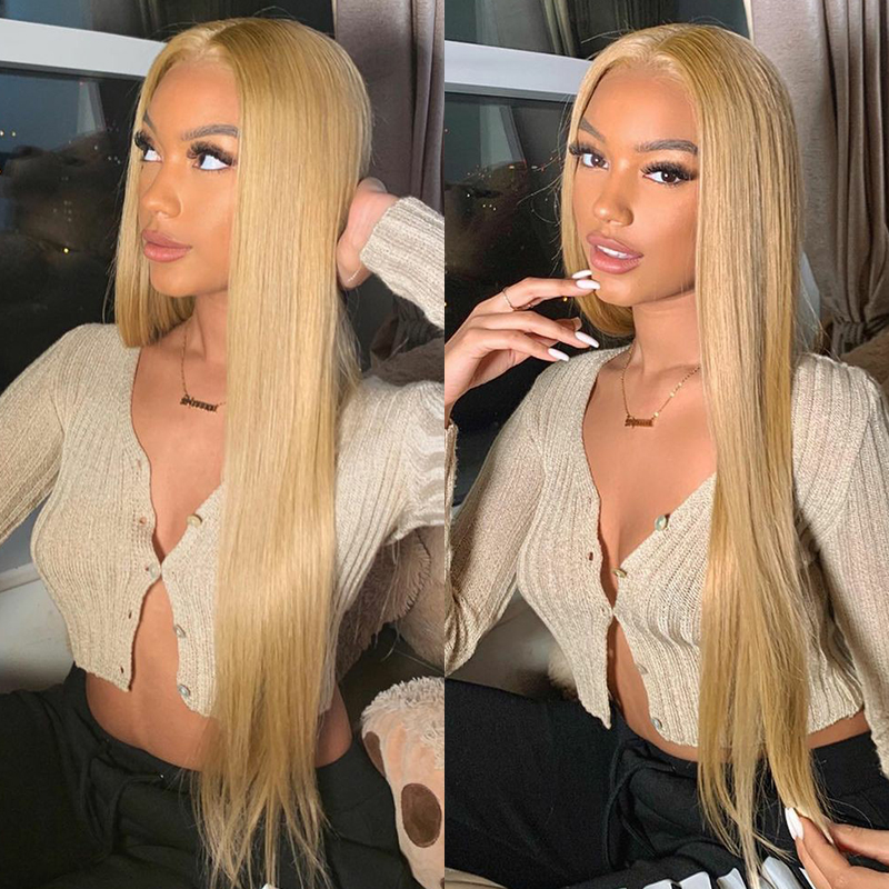 Honey Blonde Straight Lace Front Wig