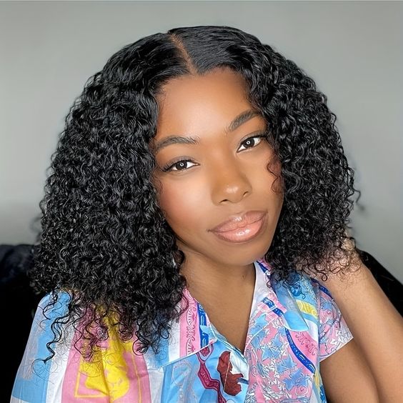 Jerry Curl Wig Short Bob Water Wave Wear Go Wig