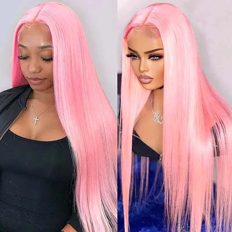 light pink wig long wear and go lace wig