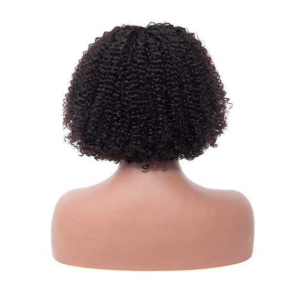 Kinky Curly Short Bob Wig With Bangs | BGM Hair