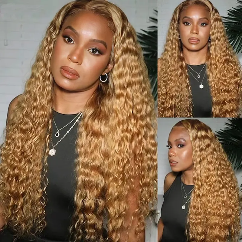 honey blonde curly wig wear and go lace wig halloween styles