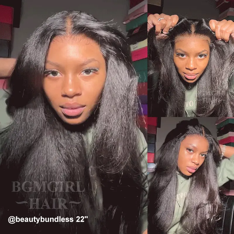 Kinky Straight / Yaki Straight Wear Go Wig 6x4 HD Lace Closure 180% Glueless Wig | BGMgirl Hair