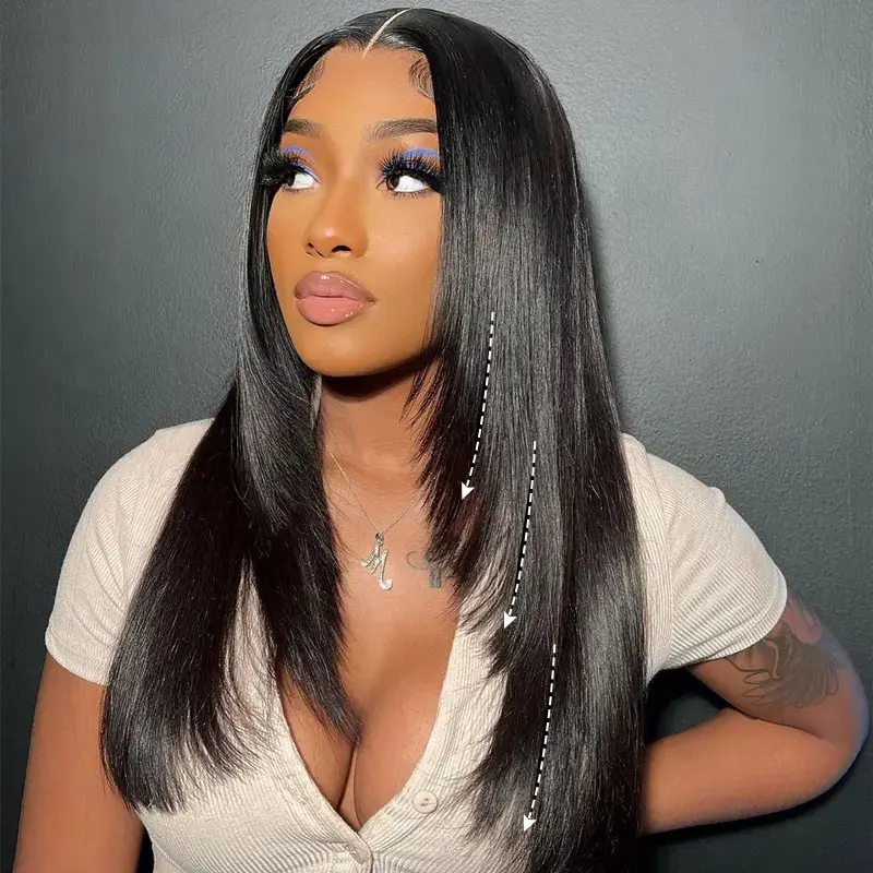 layered human hair wig wear and go lace wigs