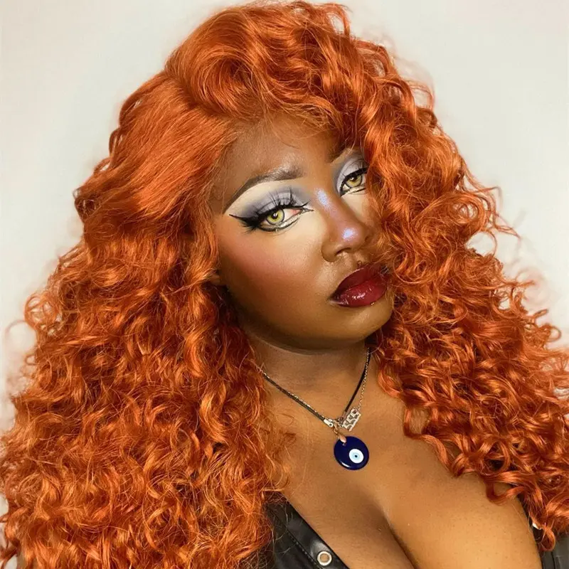 Orange Deep Wave Color Lace Front Wig | BGMgirl