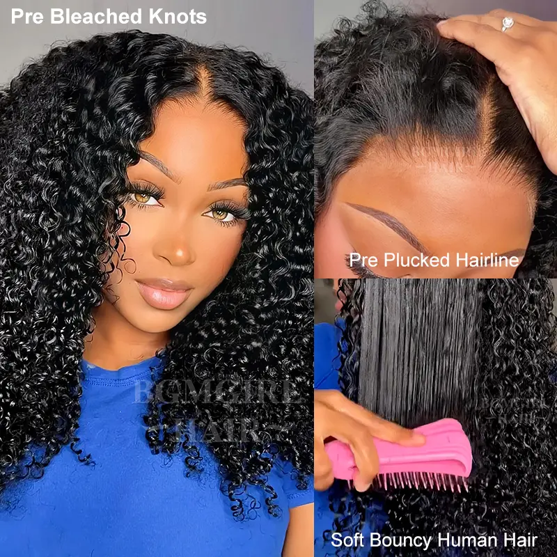 Pre-Bleached Kinky Curly Wear Go Wig 6x4 HD Lace Closure 180% Density Glueless Wig | BGMgirl Hair