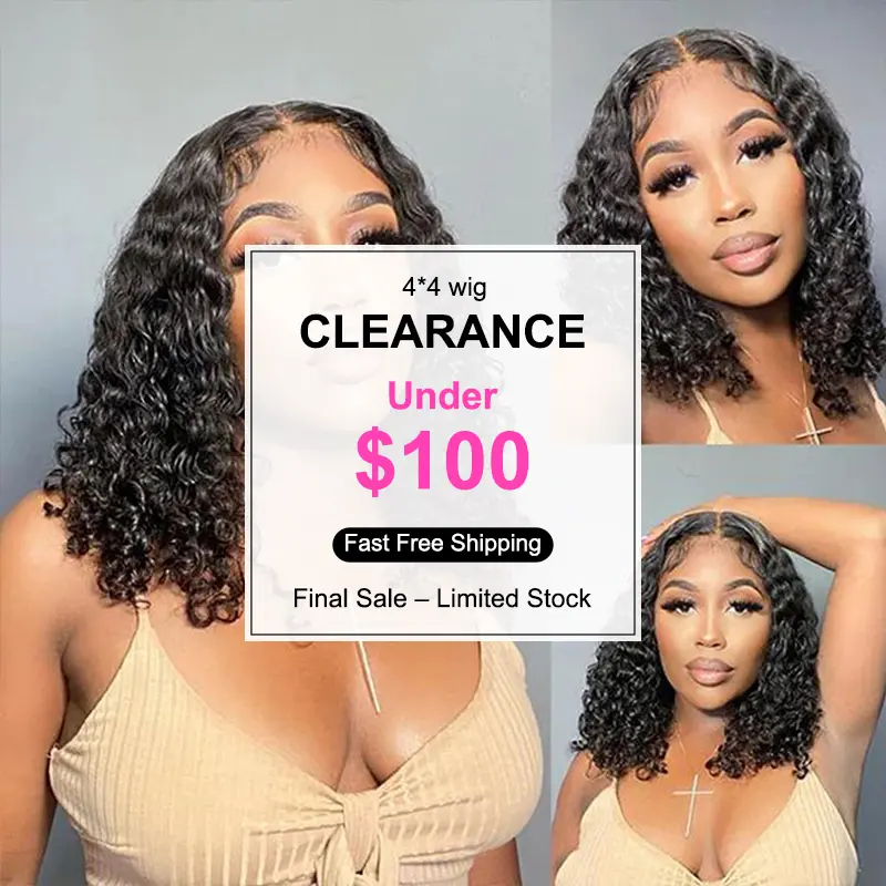 Water Wave 4x4 150% Transparent Lace Closure Wig US Only