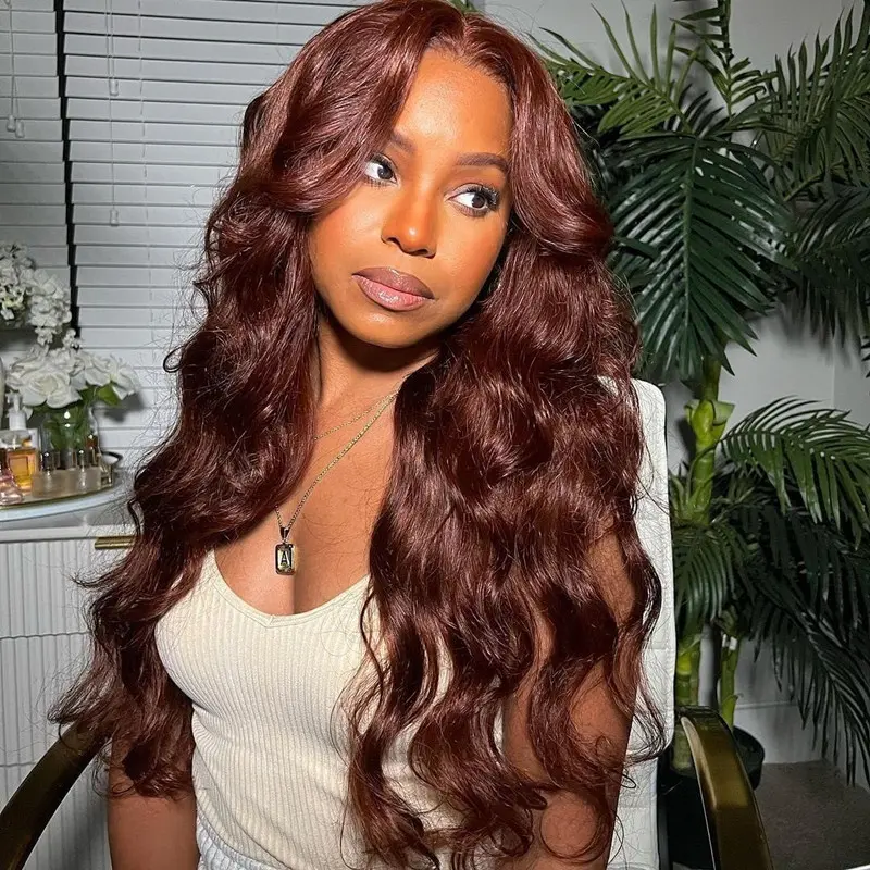 Reddish Brown Body Wave Wear Go Wig 6x4 Lace Closure 180% Density Color Glueless Wig | BGMgirl Hair