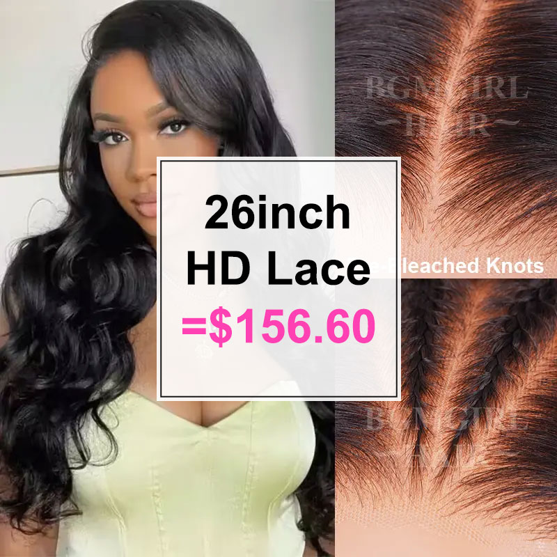 Pre-Bleached Ocean Wave Wear Go Wig 6x4 HD Lace Closure 180% Density Glueless Wig | BGMgirl Hair US Only