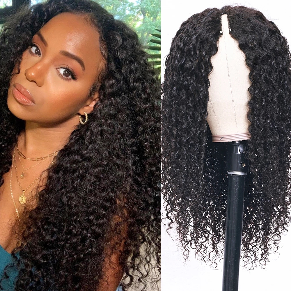 v part wig human hair curly