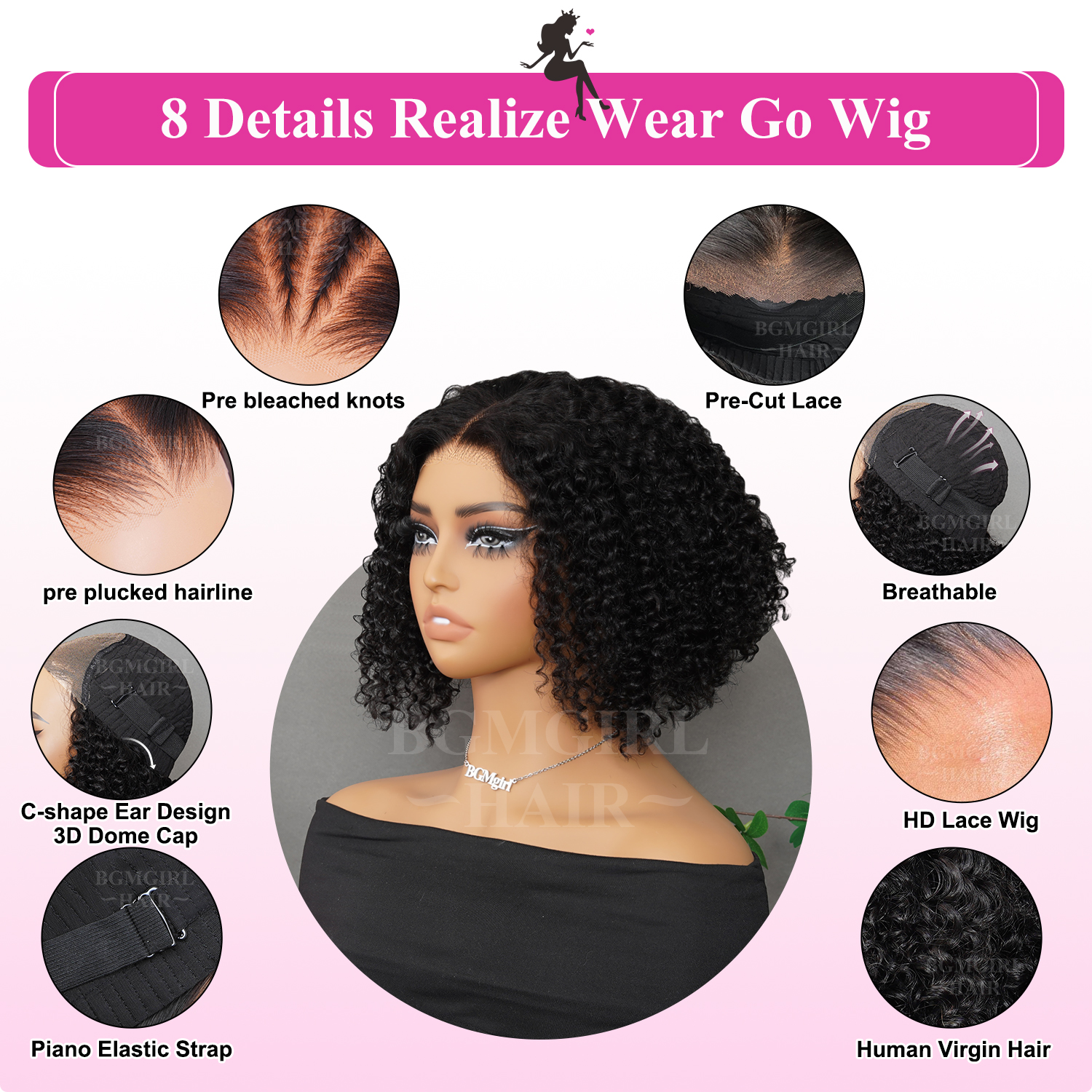 human hair glueless wigs