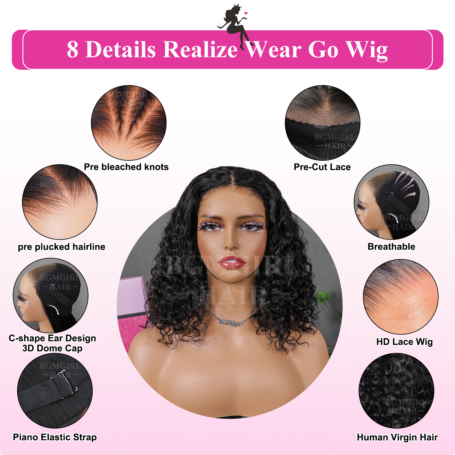 human hair glueless wigs